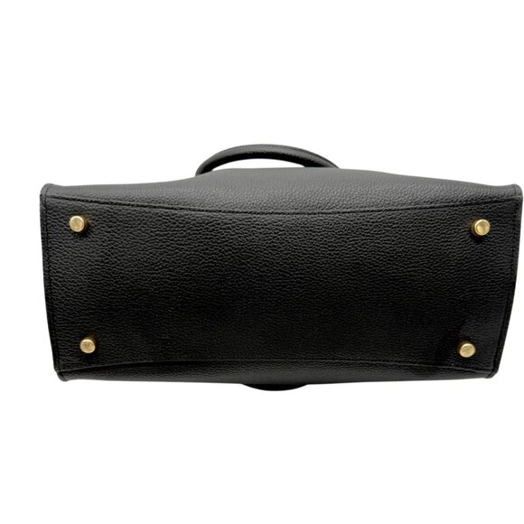 Coach Gold/Black Channing Polished Pebble & Crossgrain Leather Carryall (73568) - Picture 7 of 13